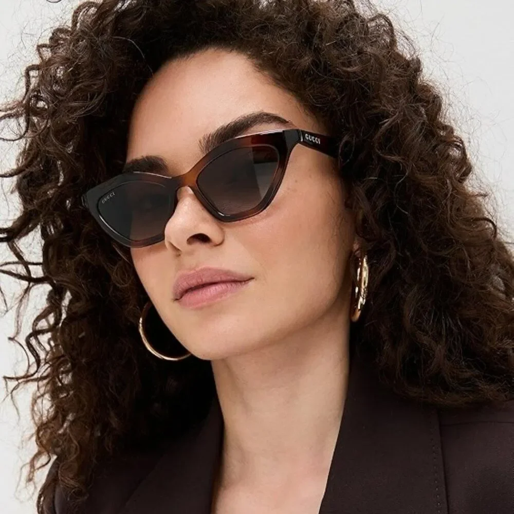 Gucci Women Sunglasses Black Smoke Cat Eye GG1931S 001 NEW AUTHENTIC